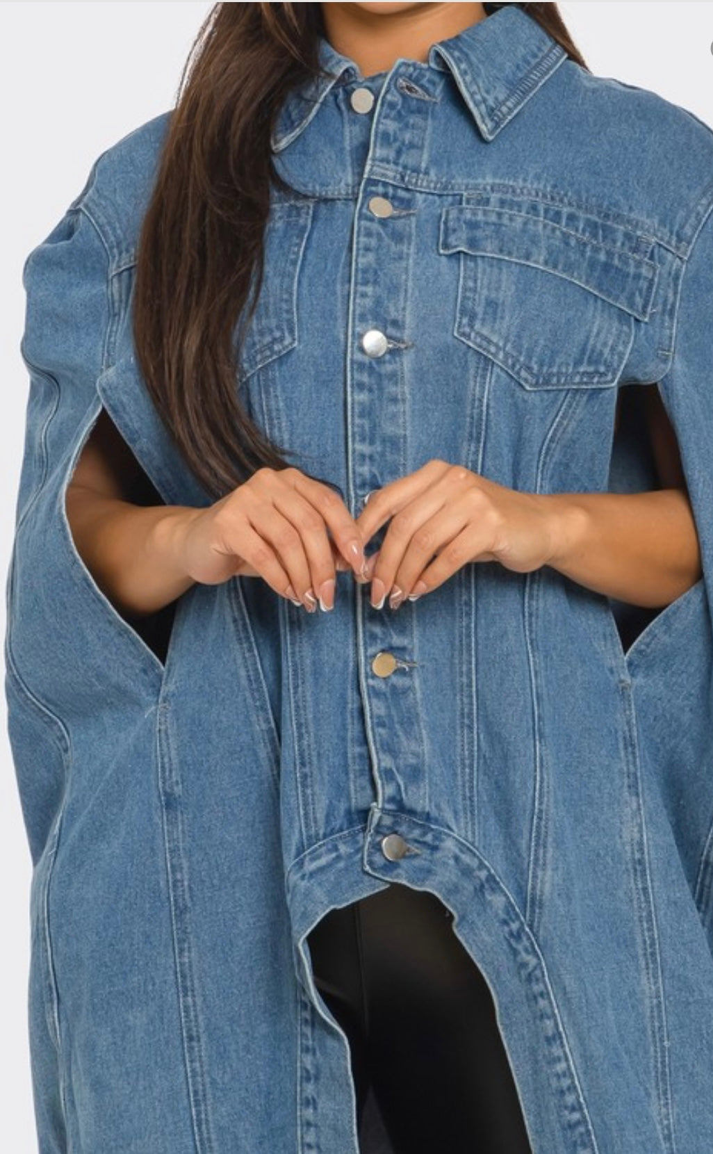 GUSTO denim poncho