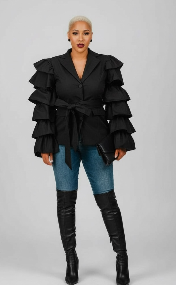 ELEVATE ruffled blazer