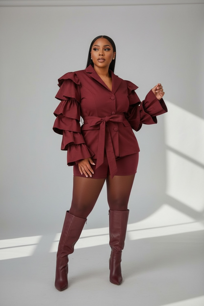 ELEVATE ruffled blazer