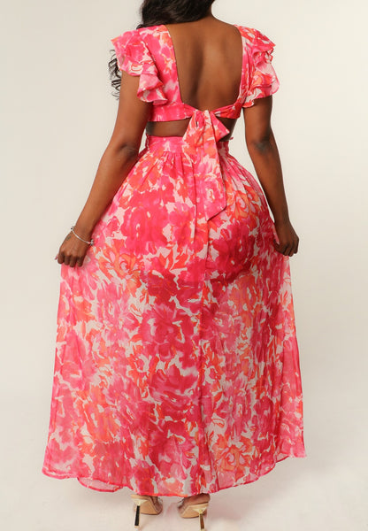 ESSENCE floral maxi dress