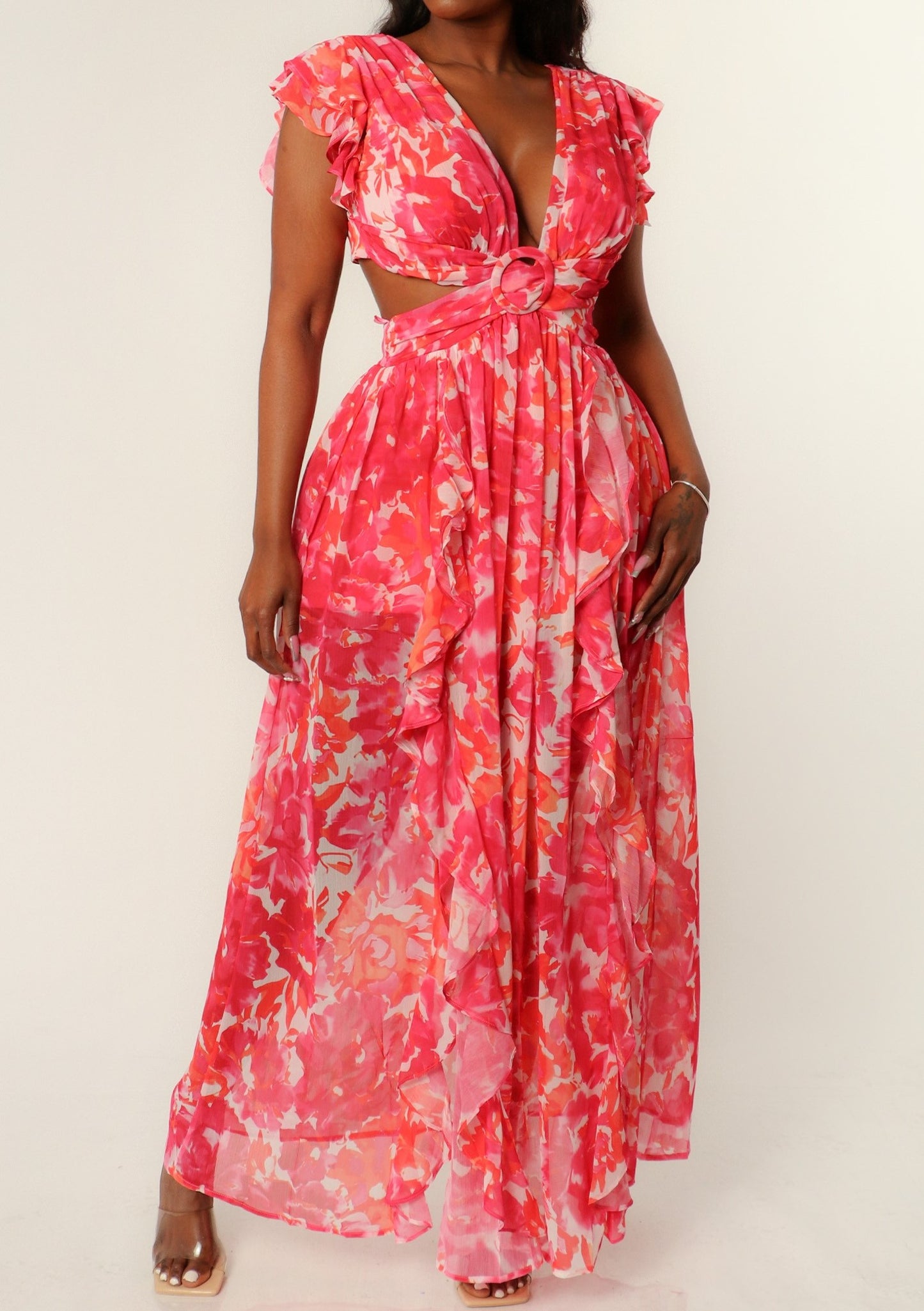 ESSENCE floral maxi dress