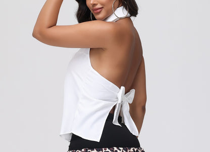 BACK TALK backless button up shirt