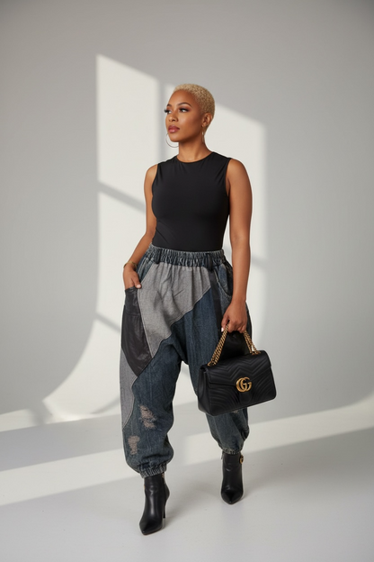 2 LEGIT 2 QUIT denim drop crotch harem pants