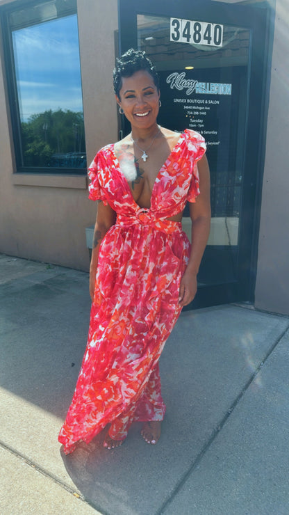 ESSENCE floral maxi dress