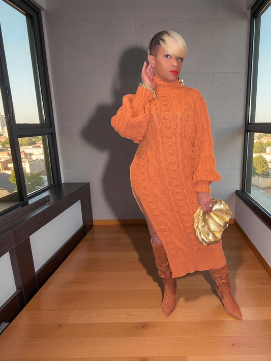 SPLIT DECISION sweater dress