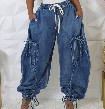 GENIE IN A BOTTLE denim harem pants