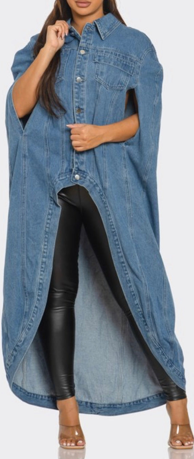 GUSTO denim poncho