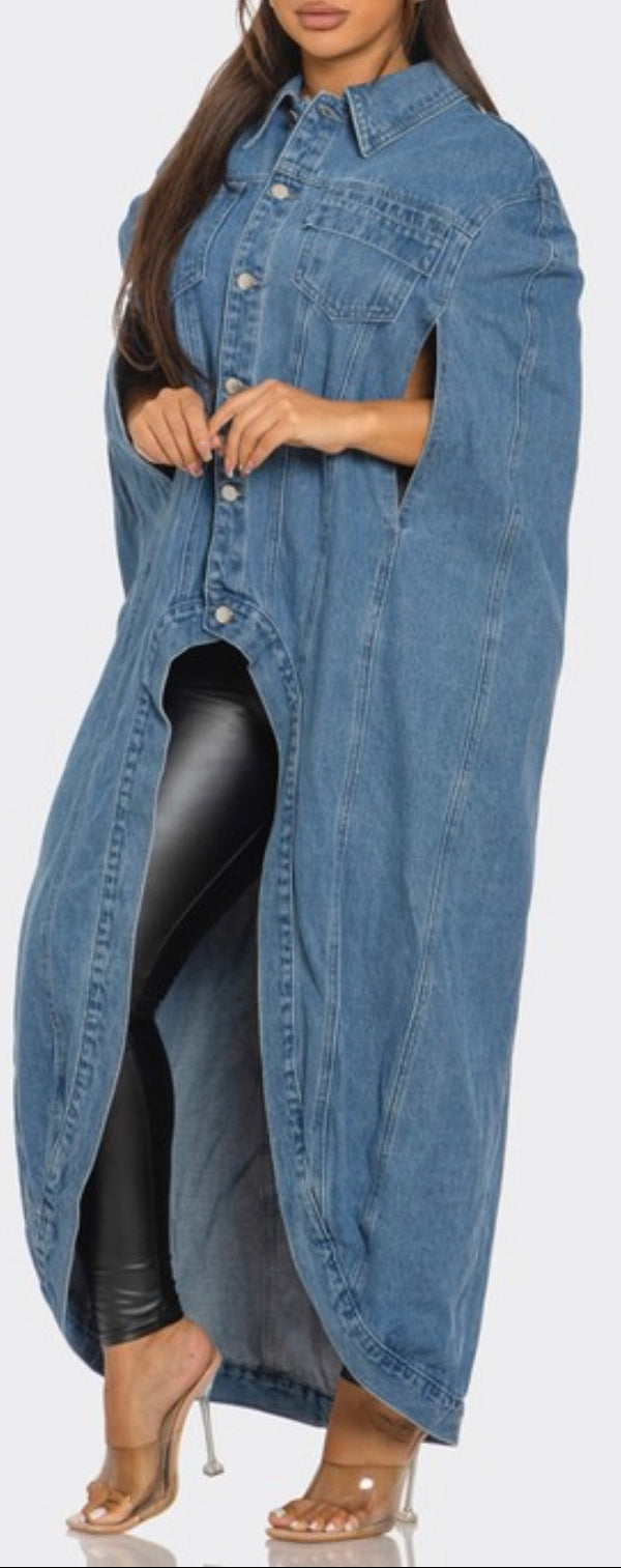 GUSTO denim poncho