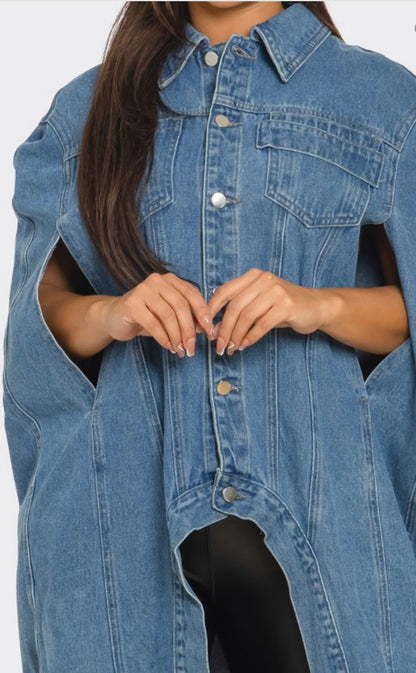 GUSTO denim poncho